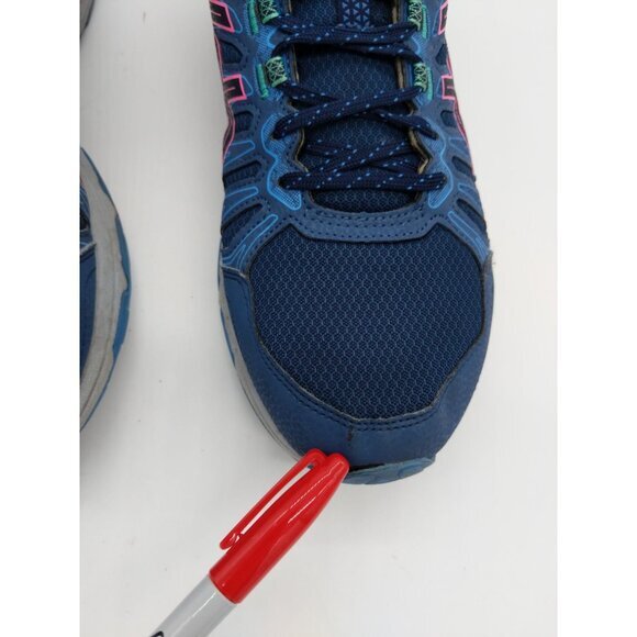 ASICS Gel Venture 7 Lace Up Running Shoes Women SZ 12 Blue Pink Granola Athletic - Picture 7 of 12